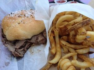 Anderson's Beef Weckage and Curly Fries